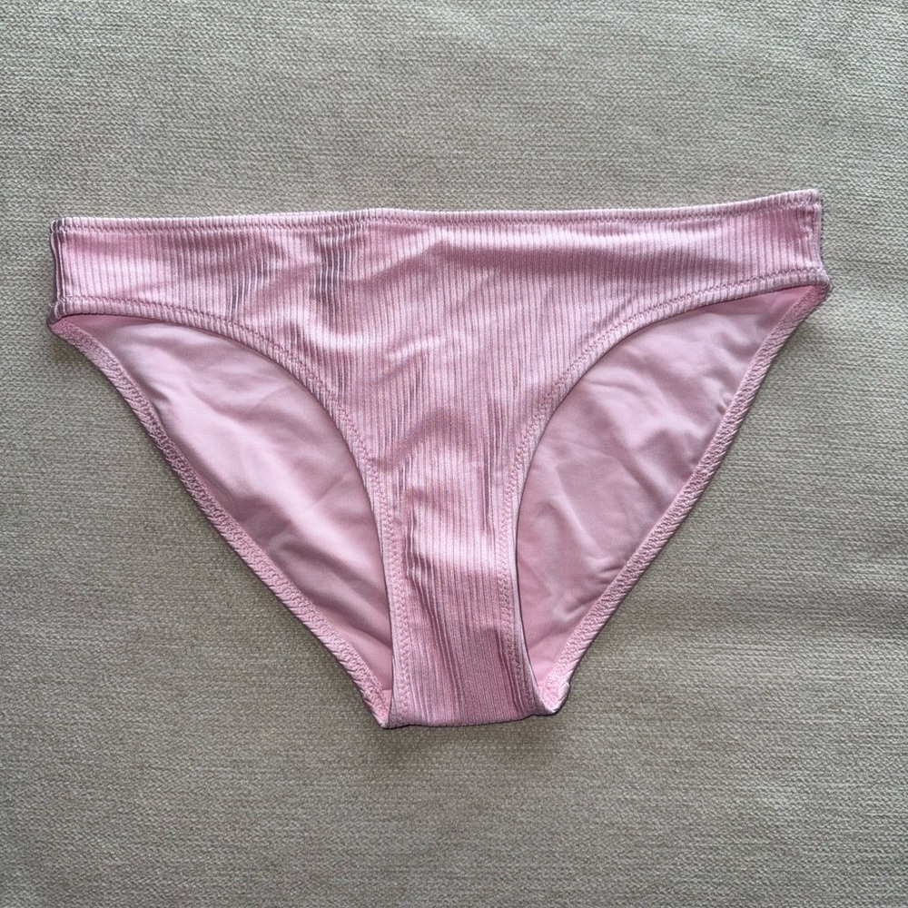 Aerie Light Pink Ribbed Bikini Bottoms
